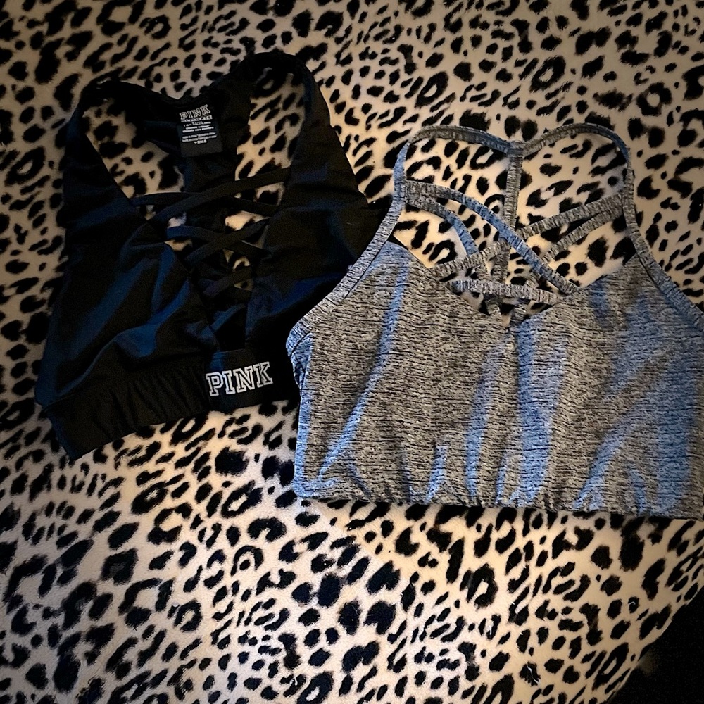 NWOT bundle of Vs pink sports bras